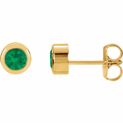 61086:60010:P 14kt Yellow Emerald Earrings