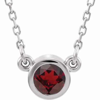 61134:60007:P 14kt White Mozambique Garnet 16" Necklace