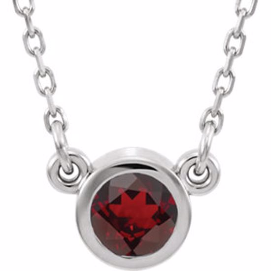 61134:60007:P 14kt White Mozambique Garnet 16" Necklace