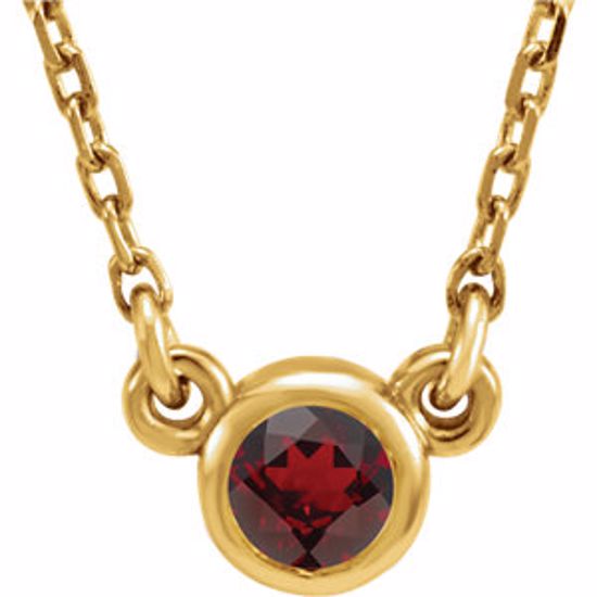 61134:60008:P 14kt Yellow Mozambique Garnet 16" Necklace