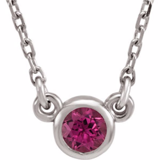 61134:60025:P 14kt White Pink Tourmaline 16" Necklace