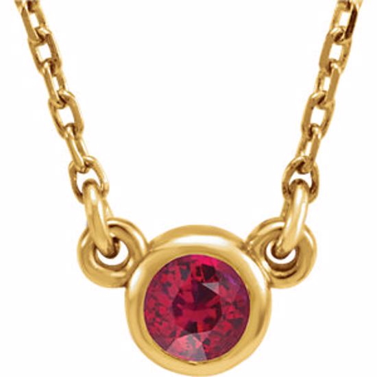 61134:60020:P 14kt Yellow Ruby 16" Necklace