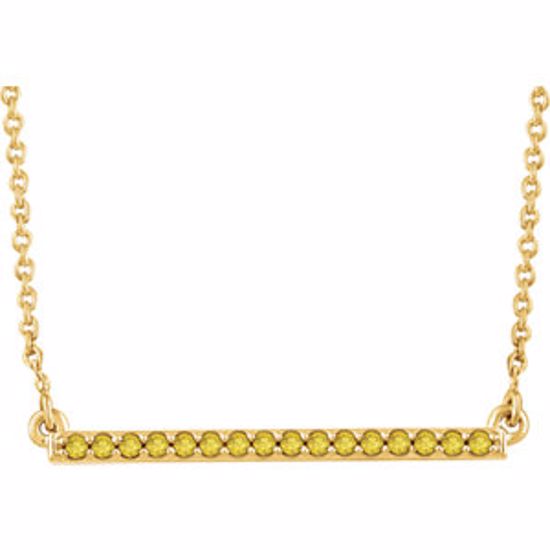 651738:6005:P 14kt Yellow 1/6 CTW Yellow Diamond 18" Bar Necklace