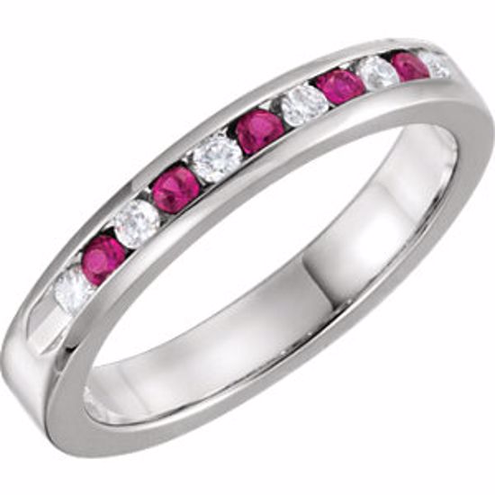 62855:60012:P Ruby & 1/8 CTW Diamond Classic Channel Set Anniversary Band