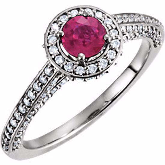 67803:60004:P Platinum Ruby & 5/8 CTW Diamond Engagement Ring