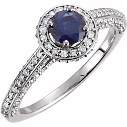 67803:60005:P Platinum Blue Sapphire & 5/8 CTW Diamond Engagement Ring