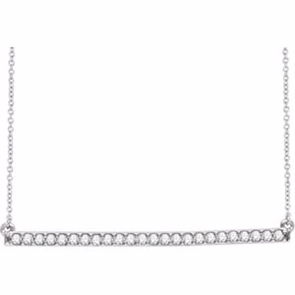 651084:60004:P 14kt White 1/3 CTW Diamond Bar 16-18" Necklace