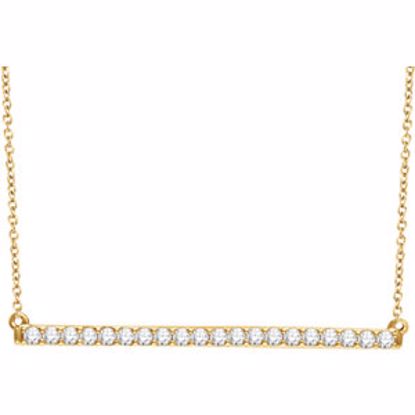 651084:60006:P 14kt Yellow 1/2 CTW Diamond Bar 16-18" Necklace