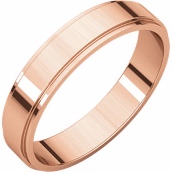 FE11:116:P 10kt Rose 4mm Flat Edge Band