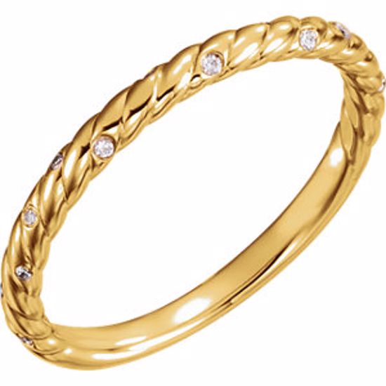 122681:6001:P 14kt Yellow .04 CTW Diamond Rope Band