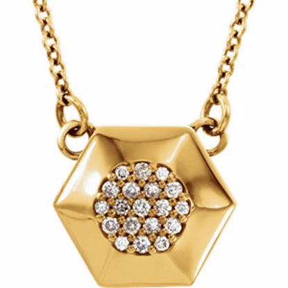 86234:102:P 14kt Yellow .08 CTW Diamond Geometric 16.5" Necklace