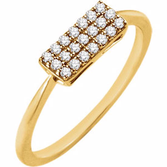 651839:60000:P 14kt Yellow 1/6 CTW Diamond Rectangle Cluster Ring