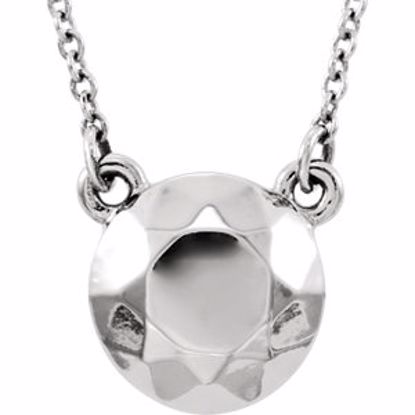 86232:101:P 14kt White Faceted Design Circle 16.5" Necklace