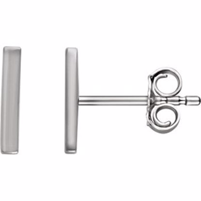 651868:101:P 14kt White Vertical Bar Earrings