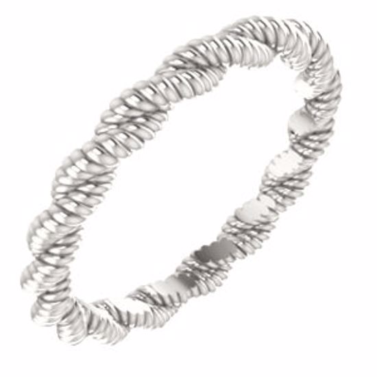 254:21816:P Sterling Silver 3mm Twisted Rope Band Size 7