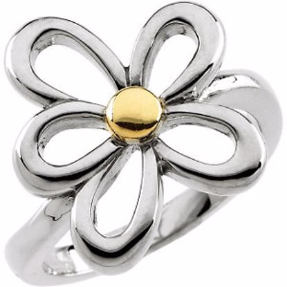 50700:100:P Sterling Silver Floral Ring 