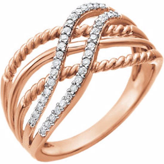 651896:60000:P 14kt Rose 1/6 CTW Diamond Ring