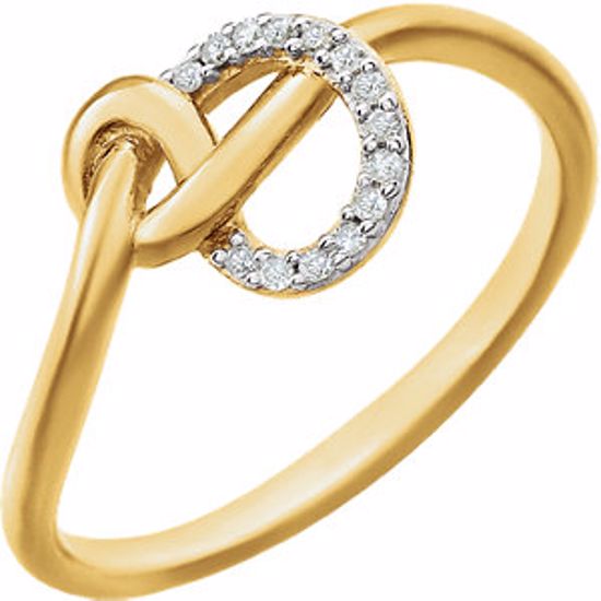 651901:60000:P 14kt Yellow .05 CTW Diamond Knot Ring 