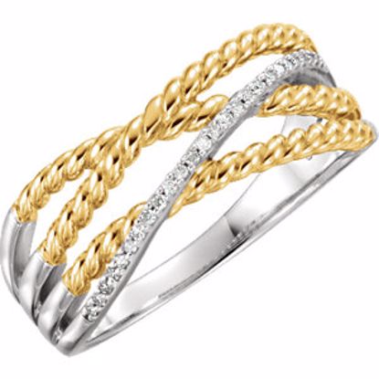 651908:60000:P 14kt White & 14kt Yellow Gold Plated .06 CTW Diamond Ring