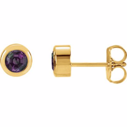 61086:60032:P 14kt Yellow Chatham® Created Alexandrite Earrings