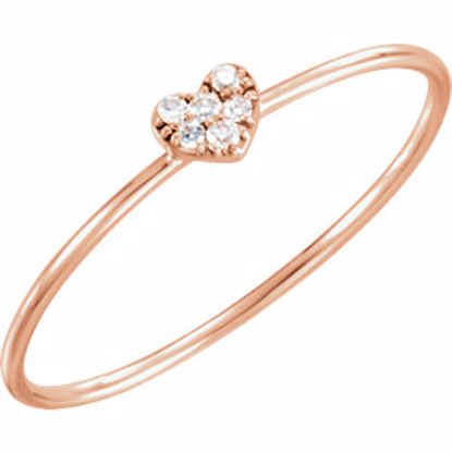 651921:60000:P 14kt Rose .03 CTW Diamond Petite Heart Ring