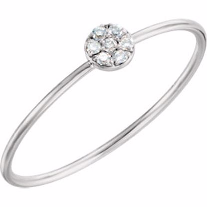 651922:60001:P 14kt White .04 CTW Diamond Petite Circle Ring