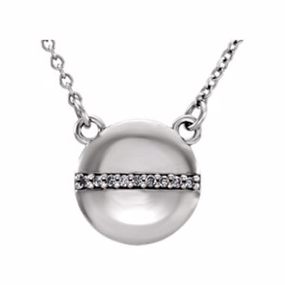 86241:602:P 14kt White .025 CTW Diamond Circle 16" Necklace