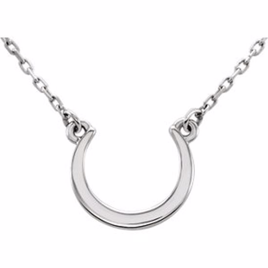 86255:104:P Sterling Silver Crescent 18" Necklace