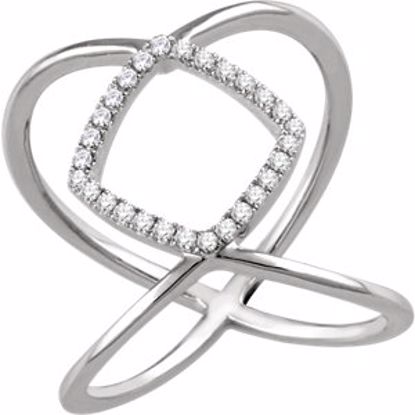 651879:60001:P 14kt White 1/5 CTW Diamond Freeform Ring