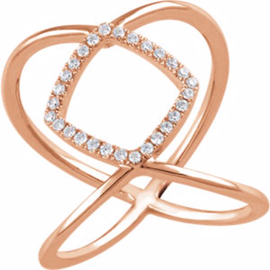 651879:60002:P 14kt Rose 1/5 CTW Diamond Freeform Ring