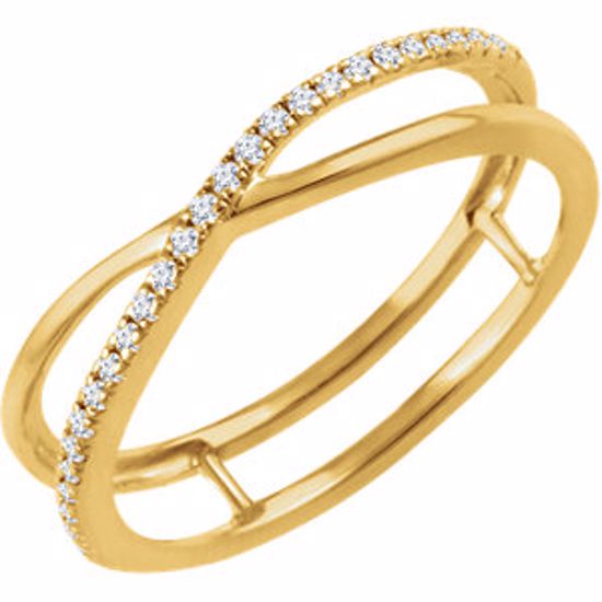 651976:60000:P 14kt Yellow 1/10 CTW Diamond Criss-Cross Ring