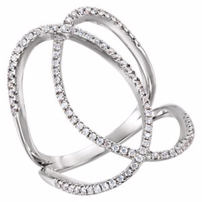 651877:60001:P 14kt White 3/8 CTW Diamond Freeform Ring