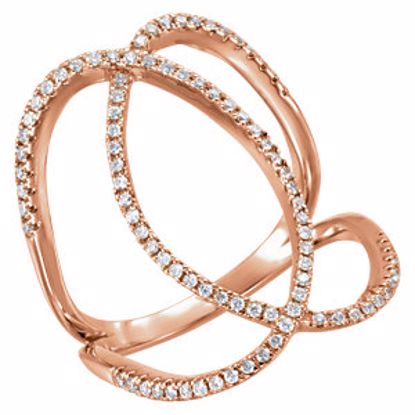 651877:60002:P 14kt Rose 3/8 CTW Diamond Freeform Ring