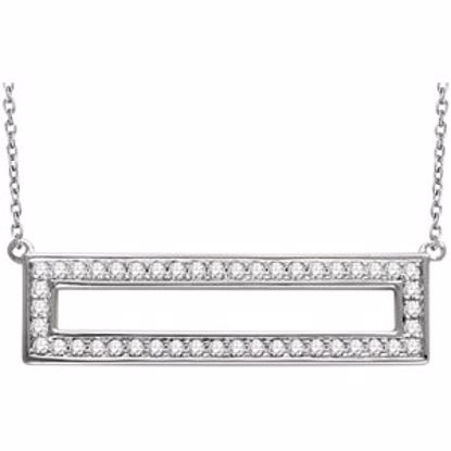 651887:60001:P 14kt White 3/8 CTW Diamond Rectangle 16-18" Necklace 