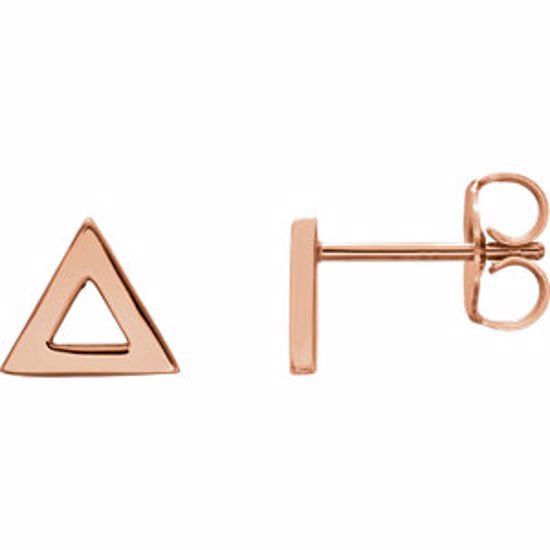 86256:6008:P 14kt Rose Triangle Earrings