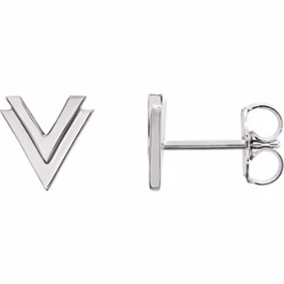 86258:6010:P Platinum Double "V" Earrings