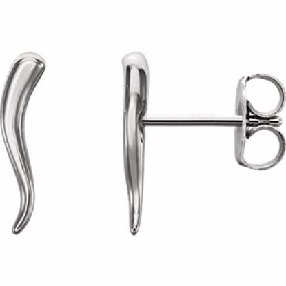 86260:6006:P 14kt White Horn Earrings 