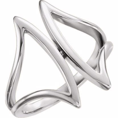 651945:60001:P 14kt White Freeform Ring Size 7