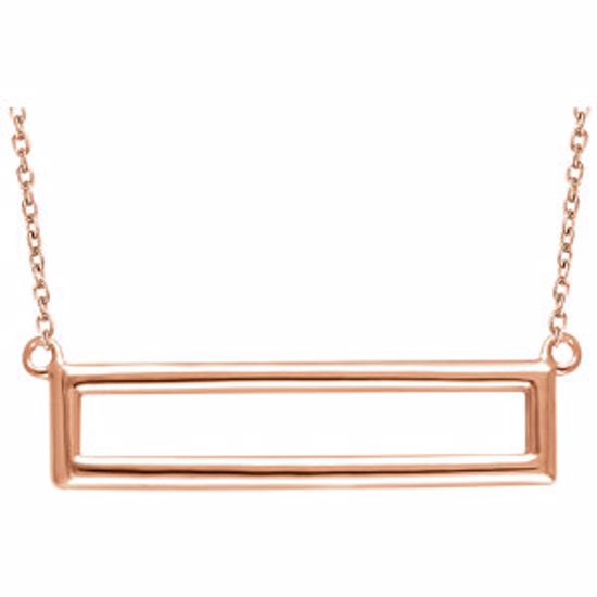 651949:60002:P 14kt Rose Rectangle 16-18" Necklace