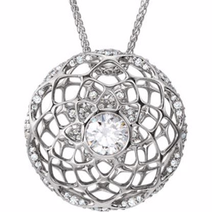 86274:6000:P Platinum 1 1/5 CTW Diamond Cage 18" Necklace 