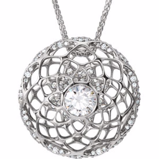 86274:6000:P Platinum 1 1/5 CTW Diamond Cage 18" Necklace 