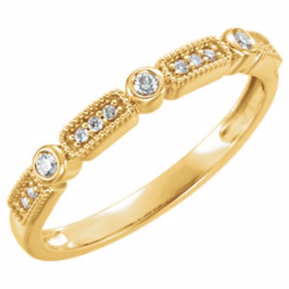 651977:60000:P 14kt Yellow 1/10 CTW Diamond Stackable Ring