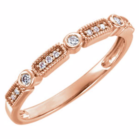 651977:60002:P 14kt Rose 1/10 CTW Diamond Stackable Ring