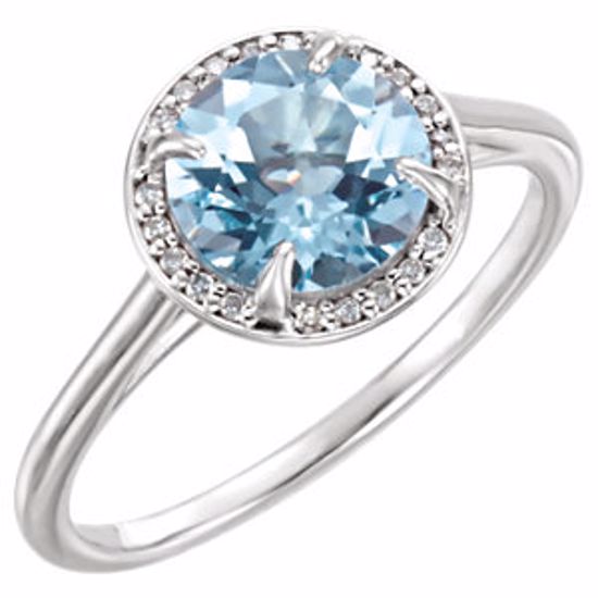 71632:70008:P 14kt White Sky Blue Topaz and .05CTW Diamond Ring