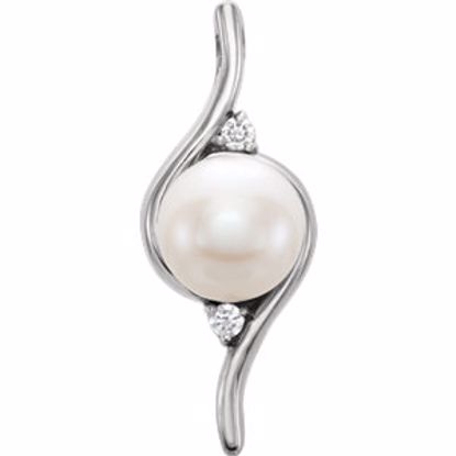 86272:6002:P Platinum Freshwater Cultured Pearl & .03 CTW Diamond Pendant