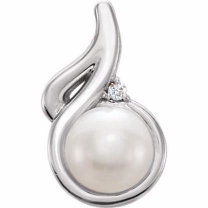 86270:6002:P Platinum Freshwater Cultured Pearl & .01 CTW Diamond Pendant