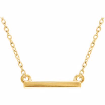 651950:60000:P 14kt Yellow Petite Bar 16-18" Necklace