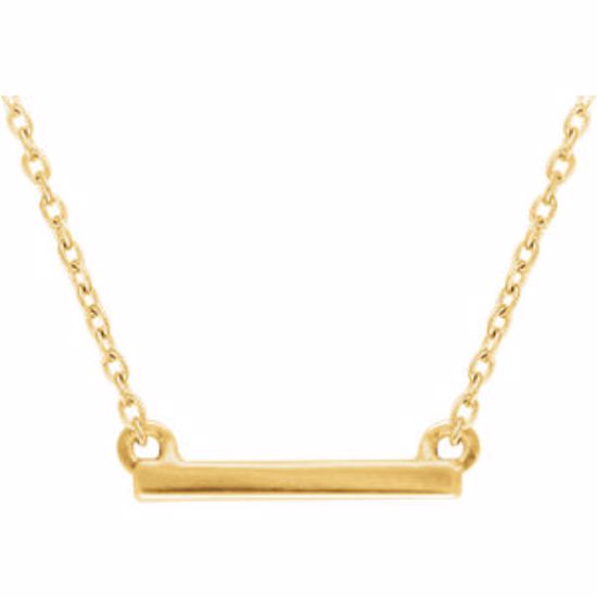 651950:60000:P 14kt Yellow Petite Bar 16-18" Necklace