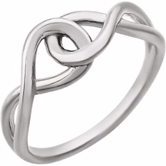 651899:60001:P 14kt White Infinity-Style Knot Design Ring