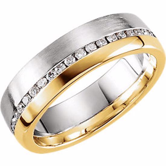 122262:1035:P Platinum & 18kt Yellow 6mm Band Mounting Size 8